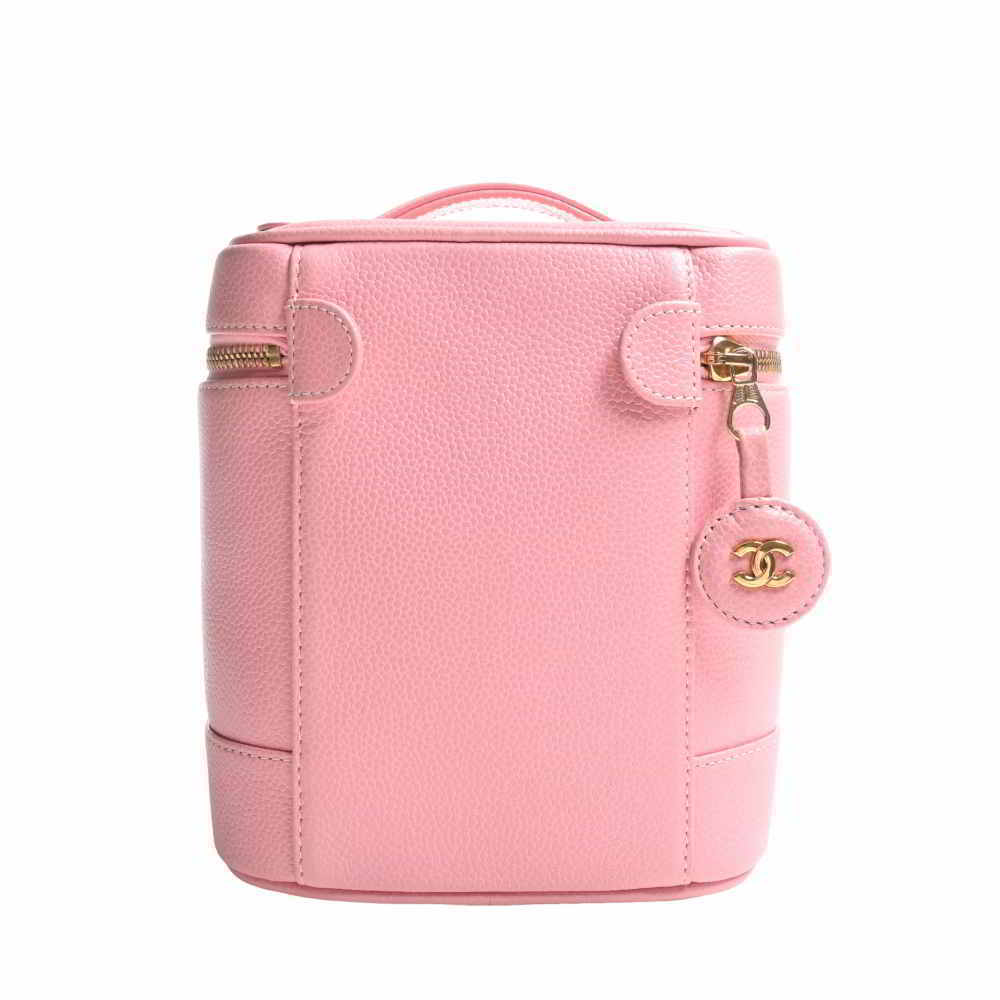 CHANEL Chanel Caviar Skin Cocomark Vanity Bag Handbag - Pink