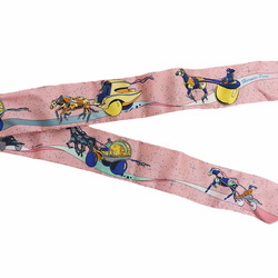 Hermes Twilly Scarf Muffler Space Derby Rose (Pink) Women's Silk Ribbon HERMES