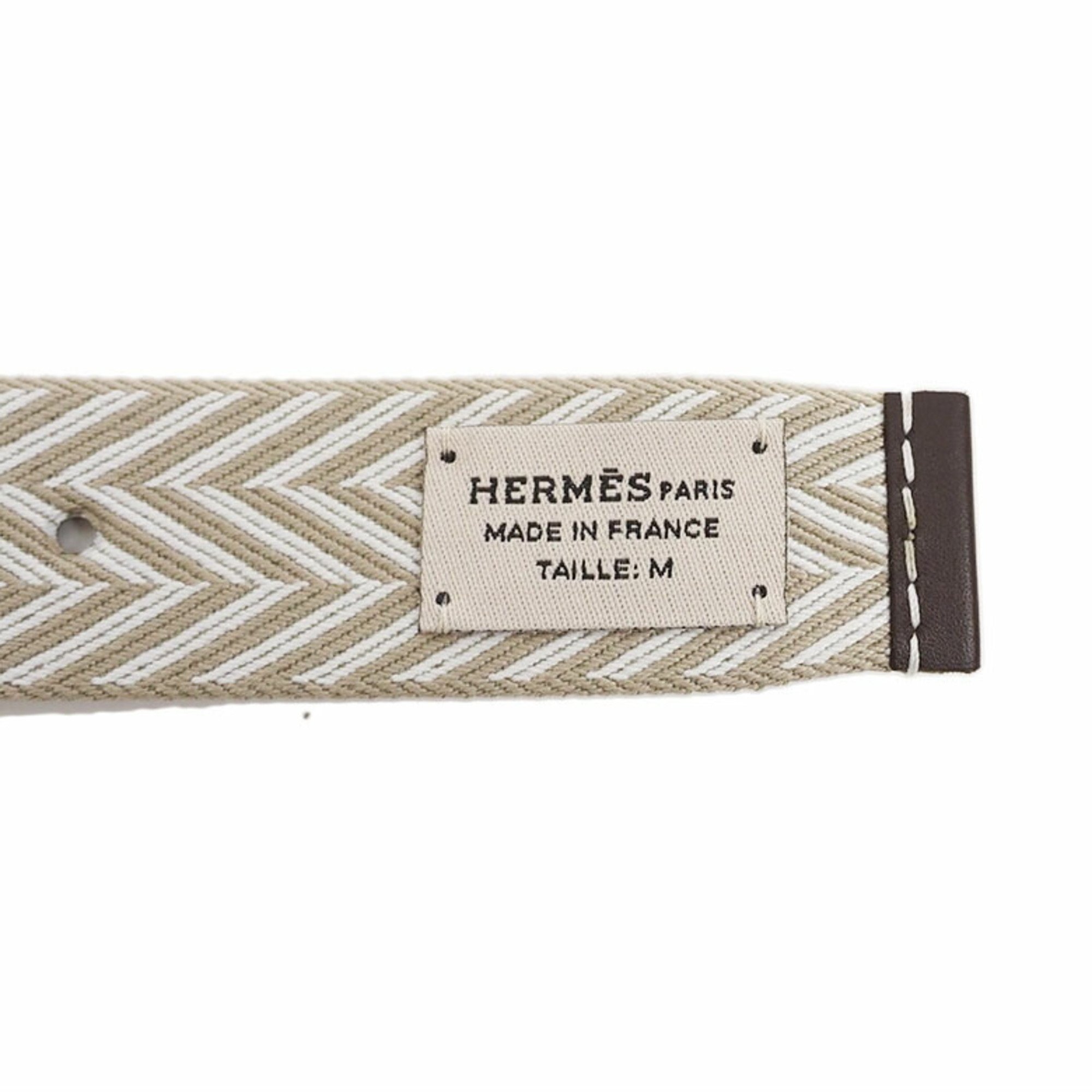 Hermes Reversible Belt 32mm M Buckle Sangle H Men's 100cm Black Corde HERMES