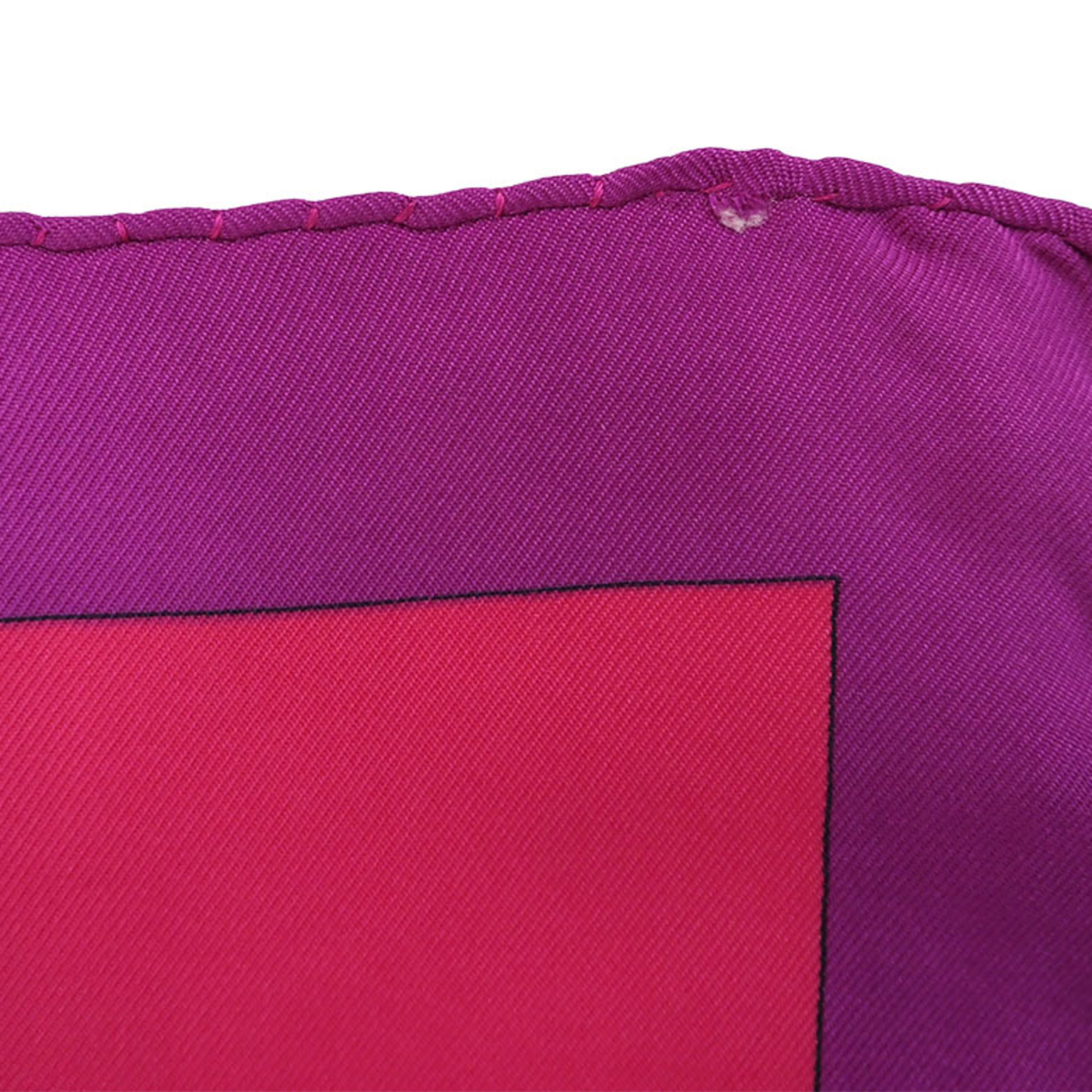 Hermes Carre 90 Scarf Muffler Hello Dory HELLO DOLLY Doll Pink x Purple Women's Silk HERMES