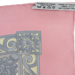 Hermes Carré 90 Scarf Muffler Courbette and Capriole Courbettes e Cabrioles Pink x White Women's Silk HERMES