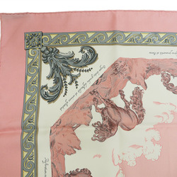 Hermes Carré 90 Scarf Muffler Courbette and Capriole Courbettes e Cabrioles Pink x White Women's Silk HERMES