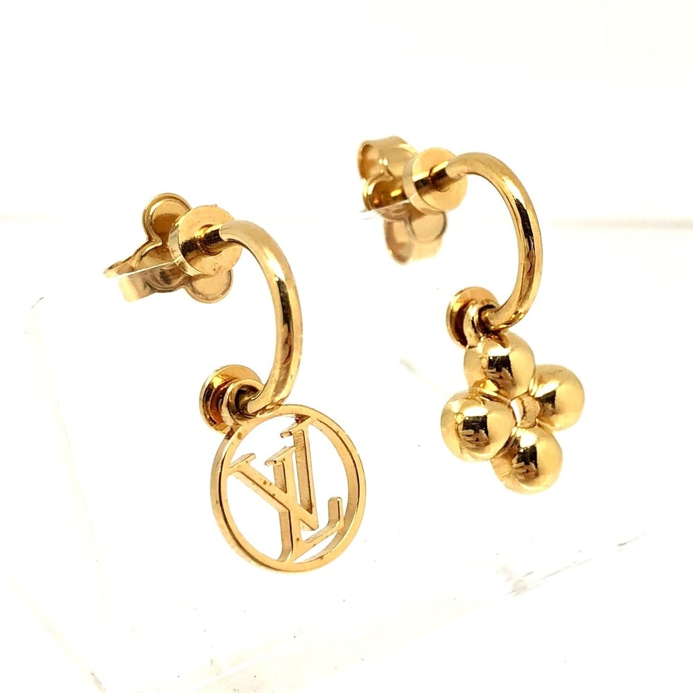 LOUIS VUITTON Louis Vuitton Earrings Blooming Bookle Dreille M64859 Gold  Accessories Ladies