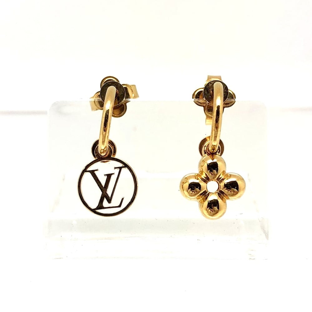 Authenticated Used Louis Vuitton Bookle Dreille Blooming M64859 LV Circle  Flower Brand Accessories Earrings Women's 