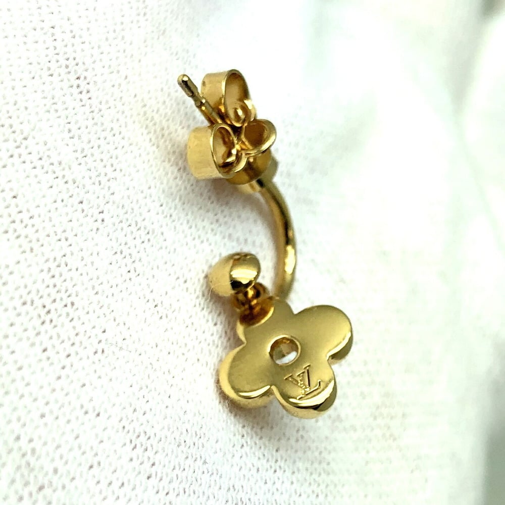 LOUIS VUITTON Boucle Dreille Blooming GP Earrings M64859 Golden