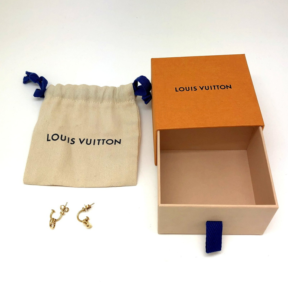 LOUIS VUITTON Bookle Dreil Louisette Earrings Gold hardware ref