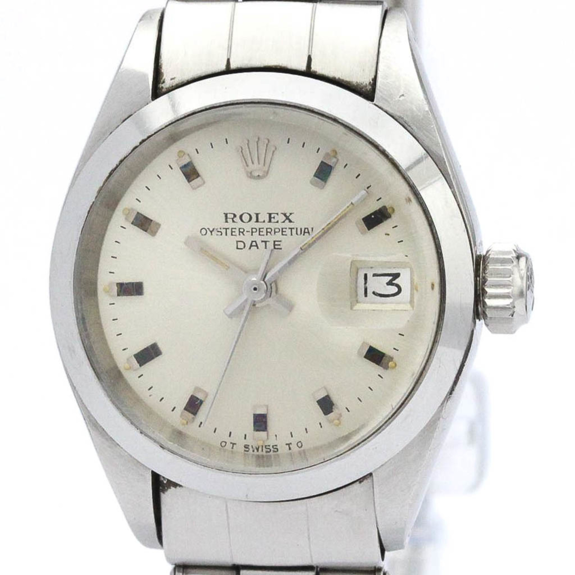 Vintage ROLEX Oyster Perpetual Date 6916 Steel Automatic Ladies Watch BF561686
