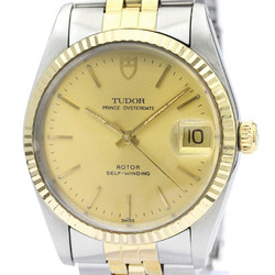 Polished TUDOR Prince Oyster Date 18K Gold Steel Mens Watch 74033 BF561973