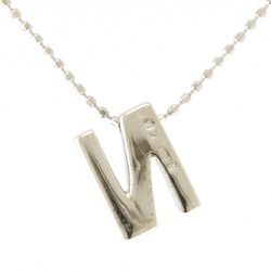 Folli Follie Necklace Initial N Alphabet 18K K18 White Gold Diamond 0.09ct Ladies
