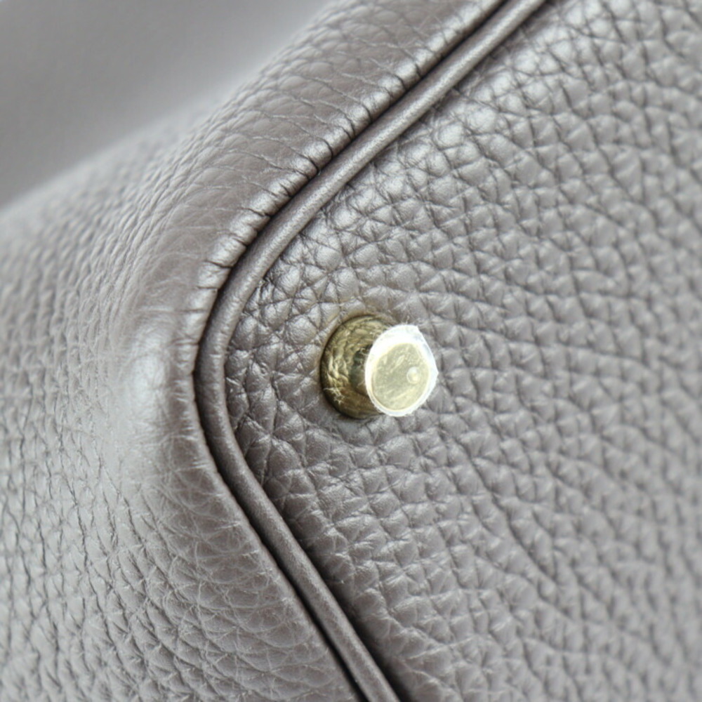 HERMES Hermes Picotin Lock PM 18 Handbag Taurillon Clemence Macassar Gold  Hardware Tote Bag B Engraved
