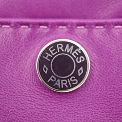 HERMES Hermes Pillow Phone Case Pouch Anneau Milo Swift Purple Blue Silver Hardware Crude Cell Mobile Smartphone U Engraving