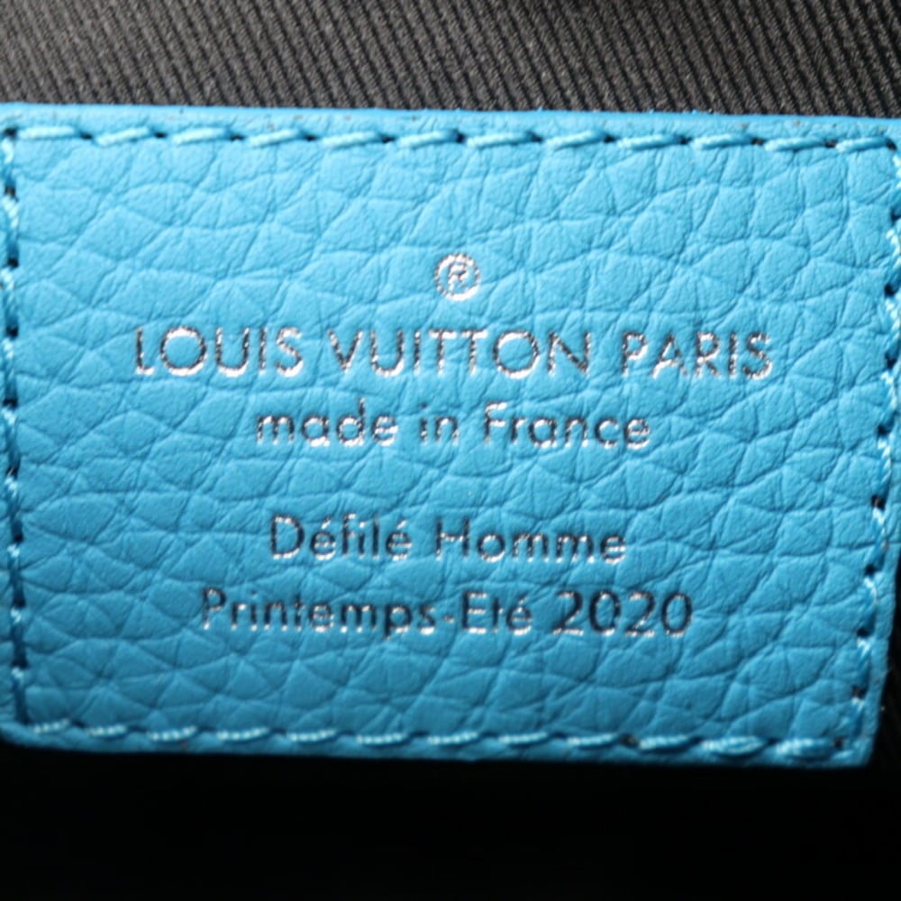 LOUIS VUITTON Louis Vuitton Triangle Messenger Shoulder Bag M55925 Monogram  Implant Turquoise Black Metal Fittings