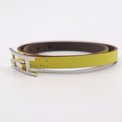 HERMES Hermes Biapi Double Tour Bracelet Notation size T4 Vaux Swift Lime Etain Silver hardware