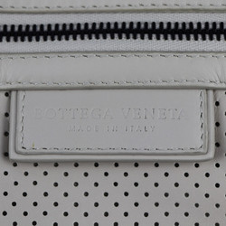 BOTTEGA VENETA Clutch Bag 566199 Leather Ivory Black Hardware Wristlet Second Pouch Punching