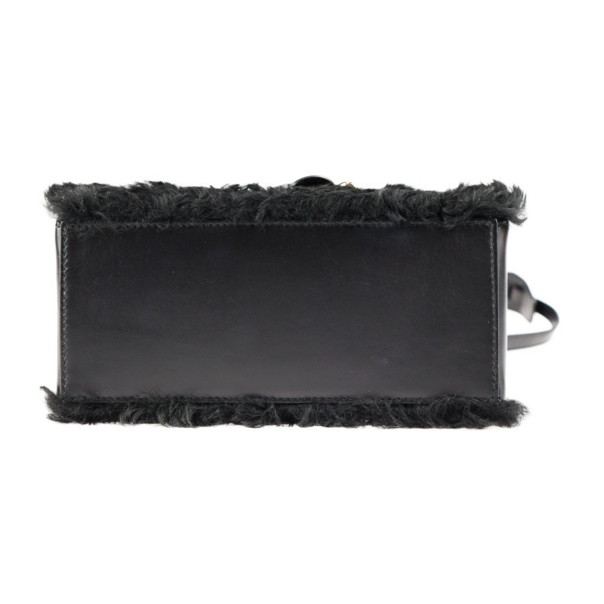 BALENCIAGA Balenciaga Padlock Nude Mini Handbag 347237 BP91J 1000 Mouton Leather Black Gold Hardware 2WAY Shoulder Bag