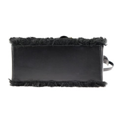 BALENCIAGA Balenciaga Padlock Nude Mini Handbag 347237 BP91J 1000 Mouton Leather Black Gold Hardware 2WAY Shoulder Bag