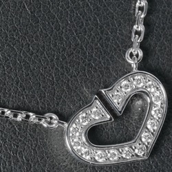 Cartier C Heart Necklace K18WG 17P Diamond White Gold CARTIER Women's