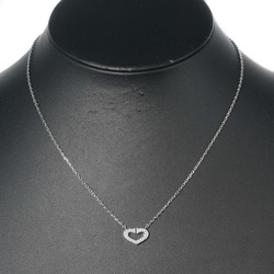 Cartier C Heart Necklace K18WG 17P Diamond White Gold CARTIER Women's