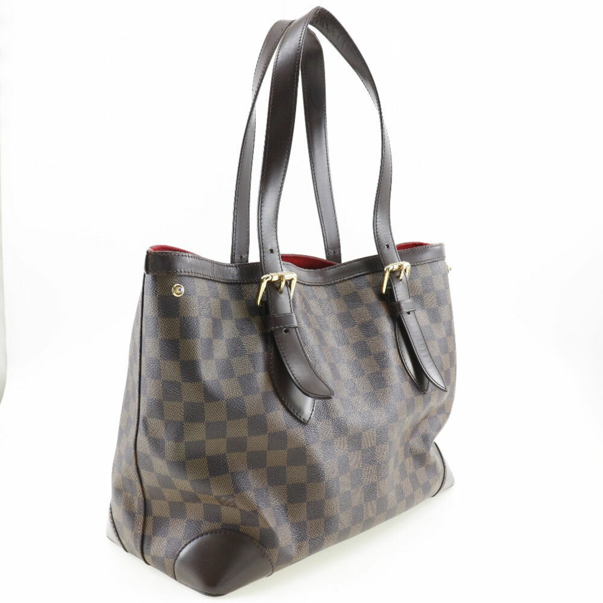 Louis Vuitton Hampstead MM Tote Bag N51204 Damier Canvas Brown CA0097 Ladies