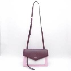 Givenchy GIVENCHY Crossbody Shoulder Bag Duet Leather Bordeaux x Pink White Women's