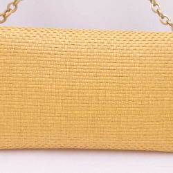 Gucci GUCCI Shoulder Bag Horsebit Straw/Leather Yellow x Black Gold Women's 655667