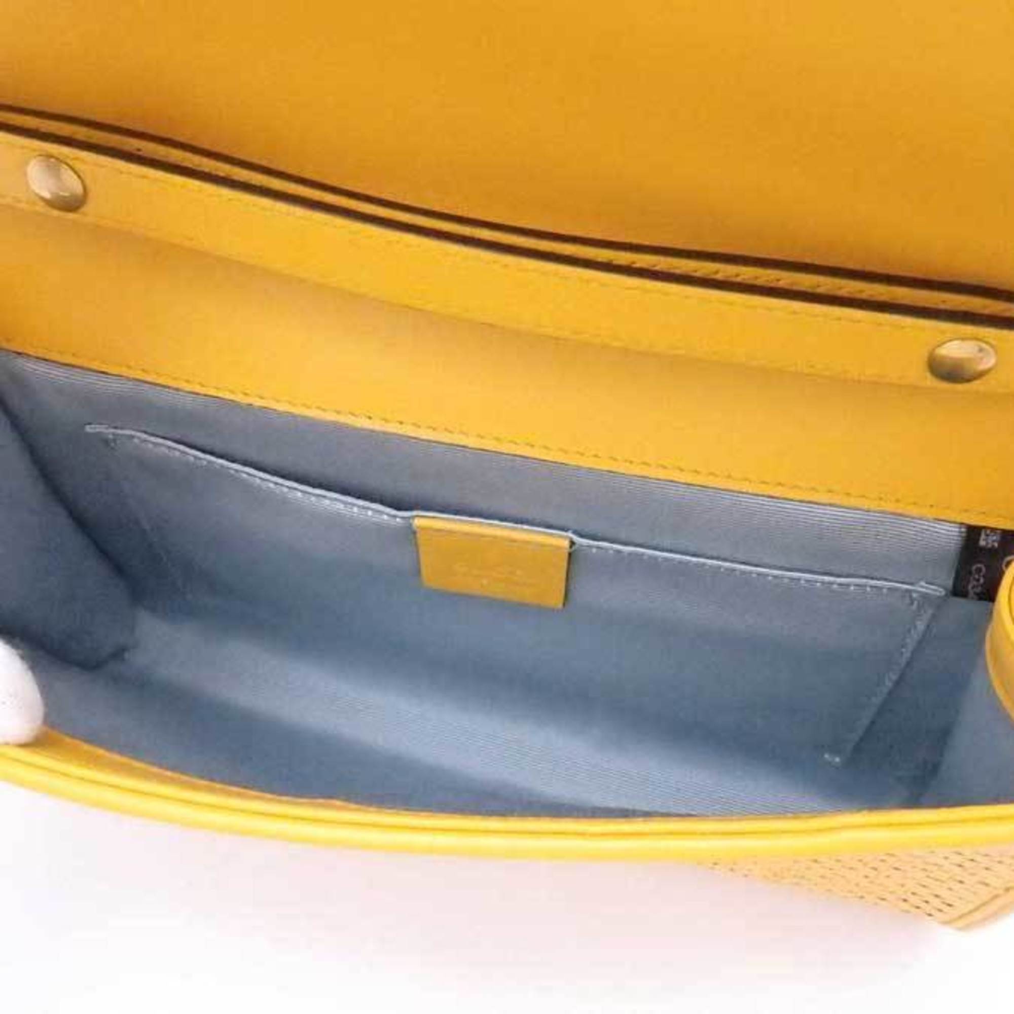 Gucci GUCCI Shoulder Bag Horsebit Straw/Leather Yellow x Black Gold Women's 655667