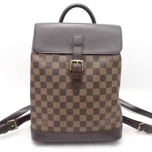 LOUIS VUITTON Damier Ebene Soho Backpack Bag