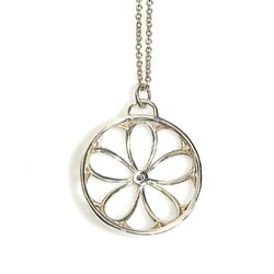 Tiffany TIFFANY&Co. Necklace Flower Circle 1P Diamond Silver 925/Diamond Women's