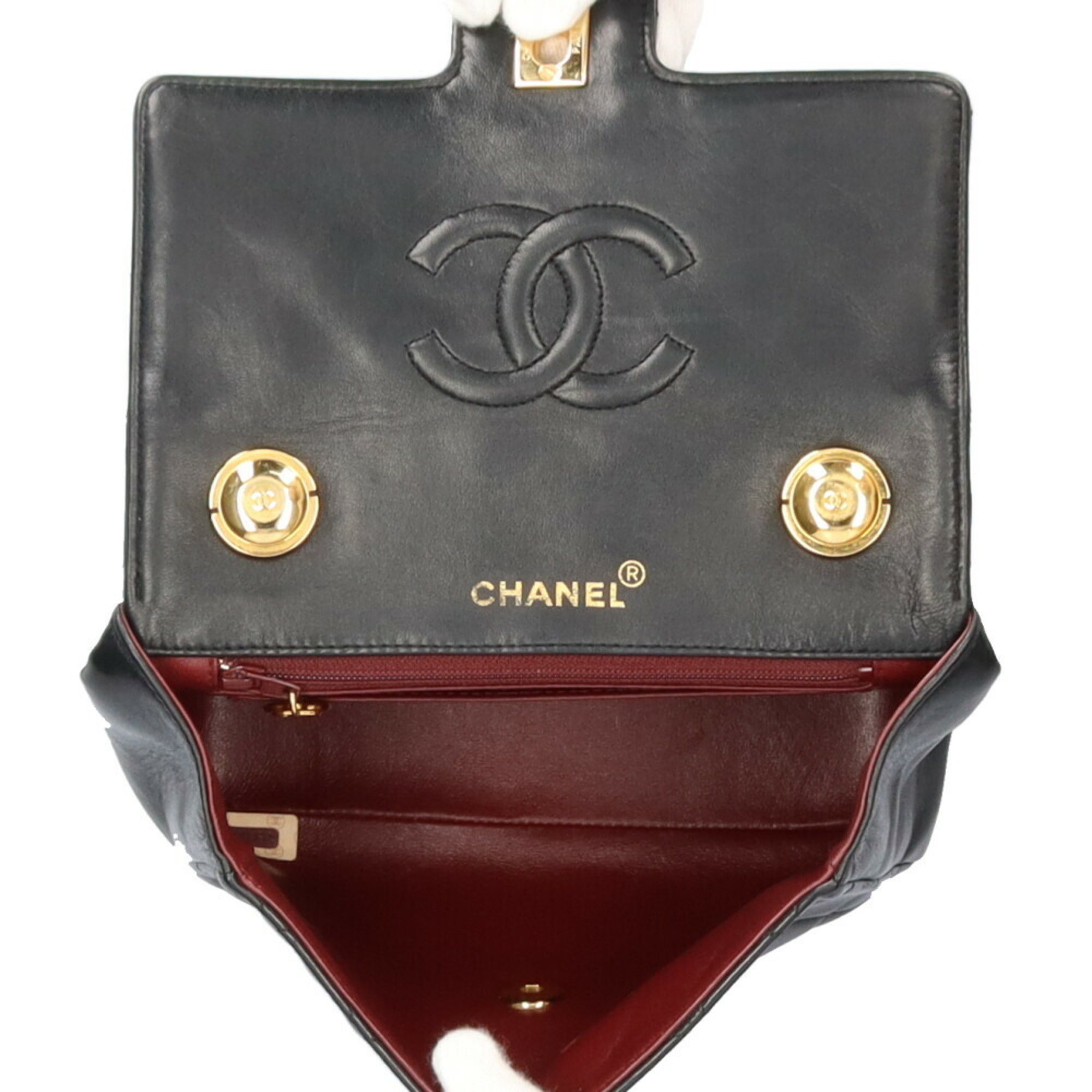 Chanel matelasse handbag lambskin black ladies CHANEL