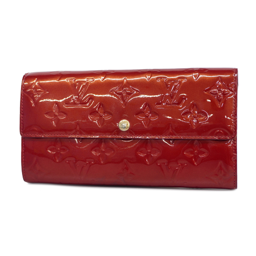 Louis Vuitton Sarah Red Monogram Vernis Leather Wallet