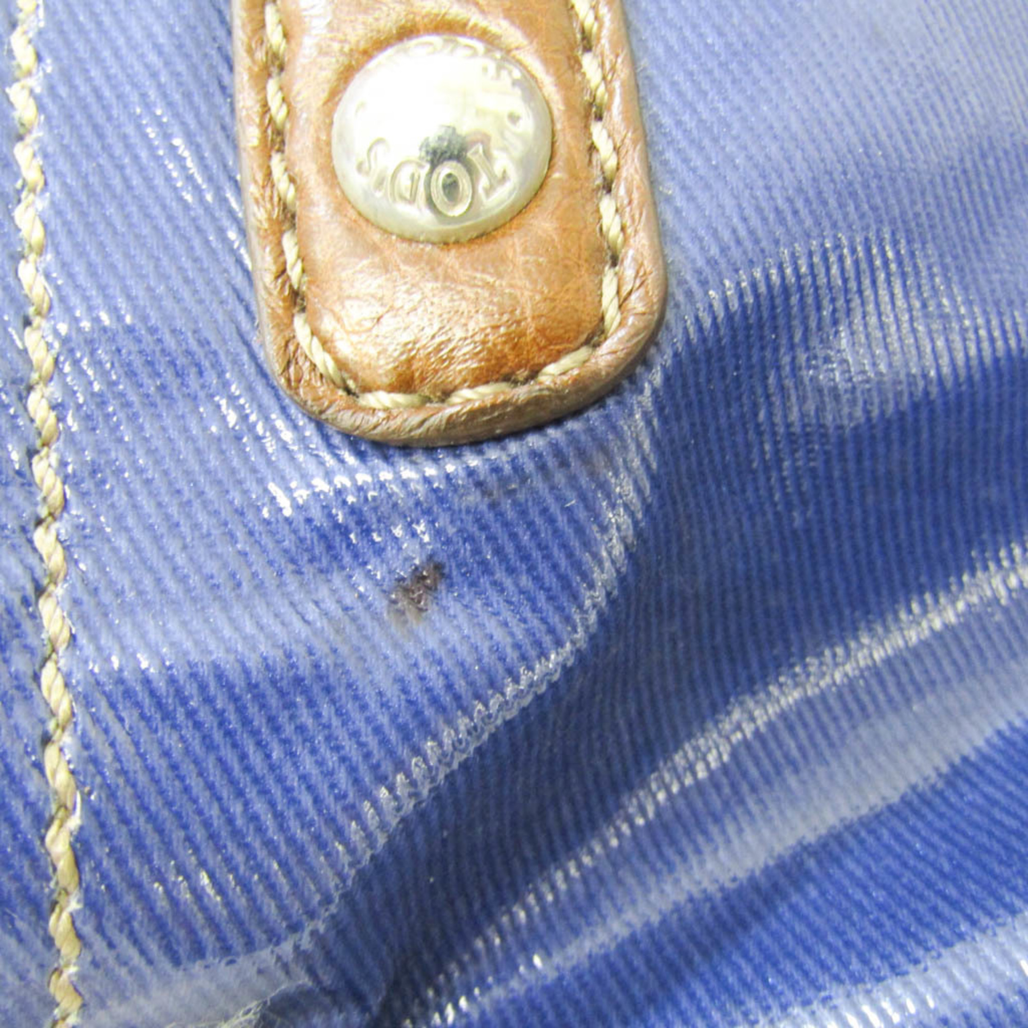 Tod's Women's Vinyl Coating Handbag,Shoulder Bag Brown,Navy
