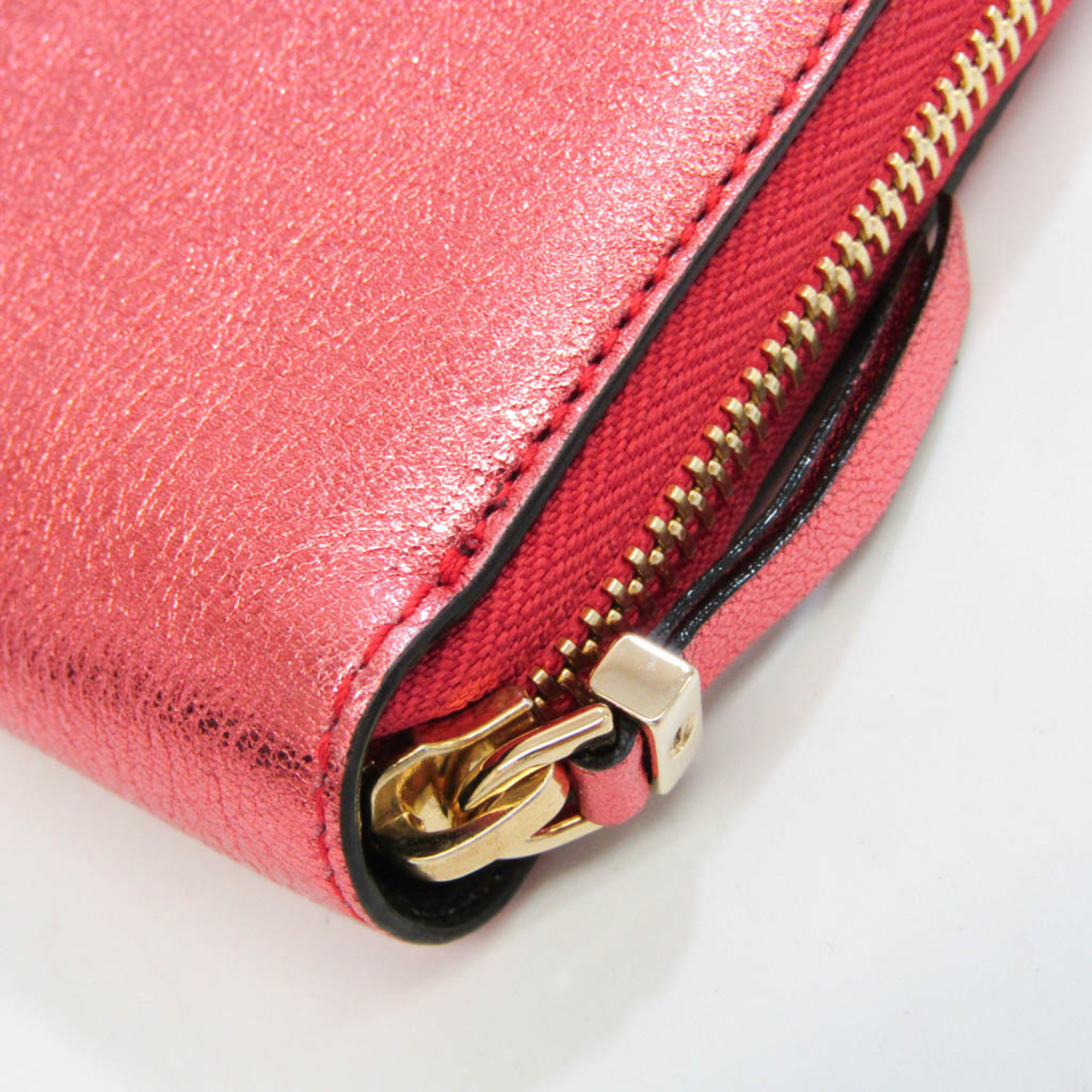 Jimmy Choo Bettina Women's Leather Long Wallet (bi-fold) Metallic Pink