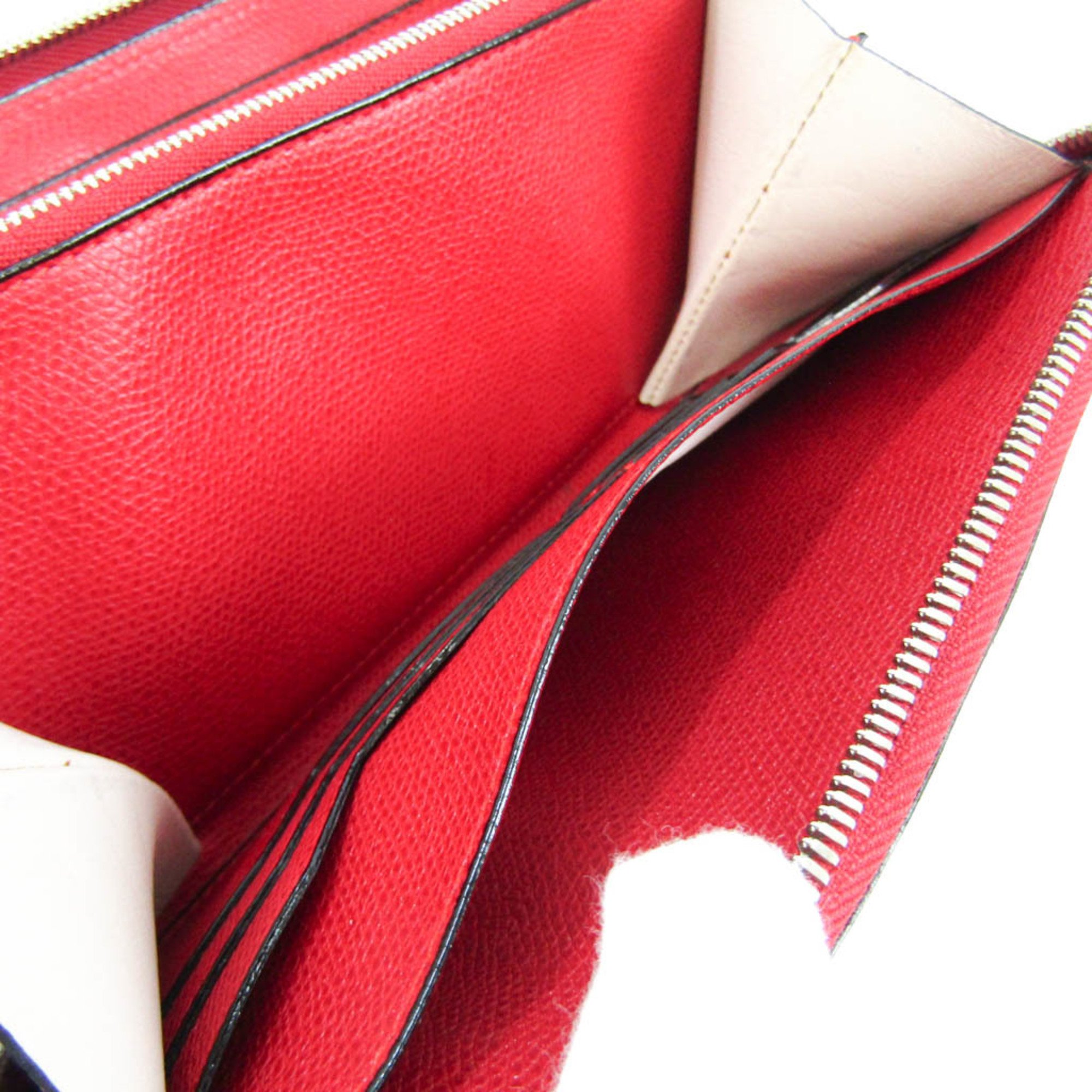 Valextra V9L06-028-R-RD Men,Women Leather Long Wallet (bi-fold) Red Color