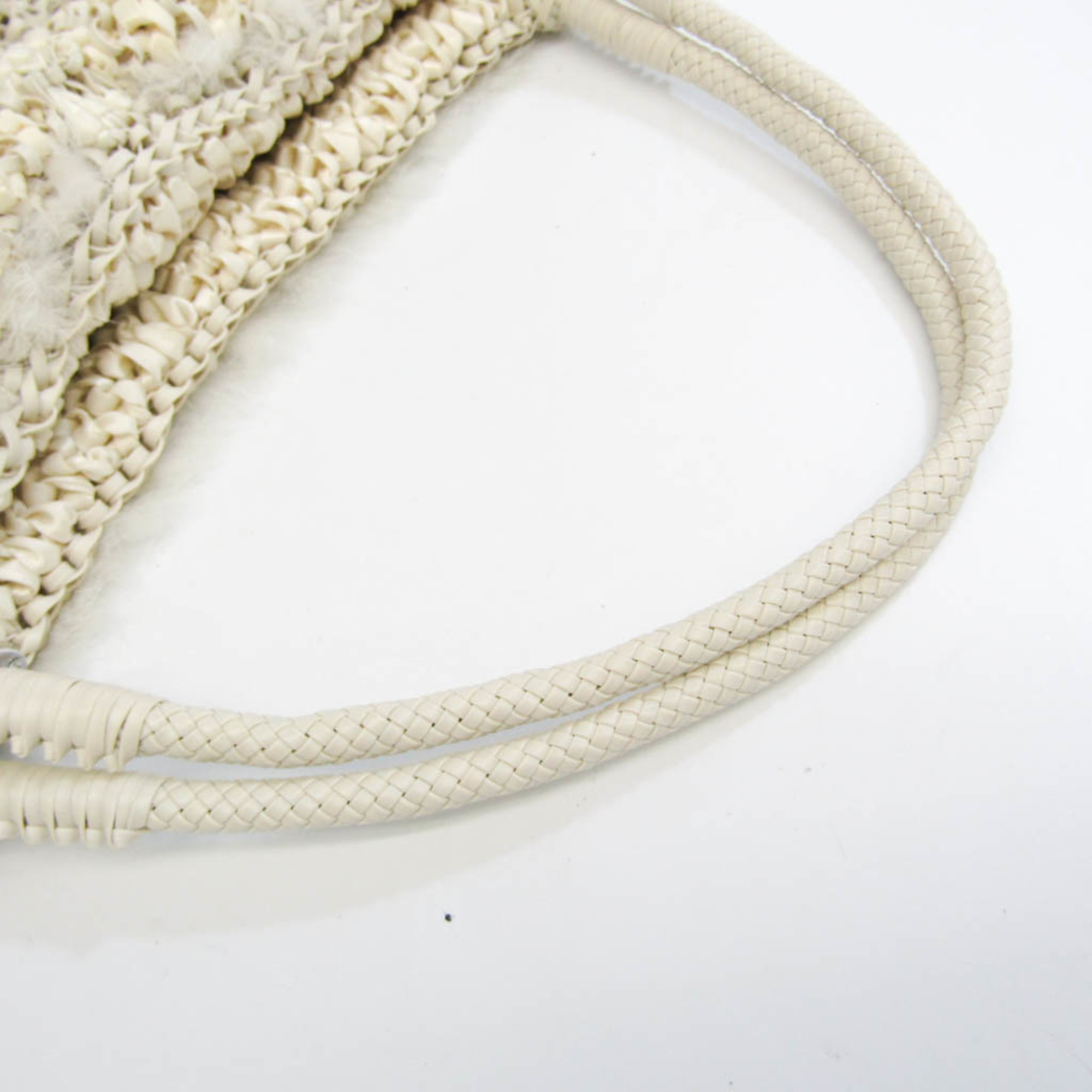 Anteprima Women's Wire,Fur Handbag Cream