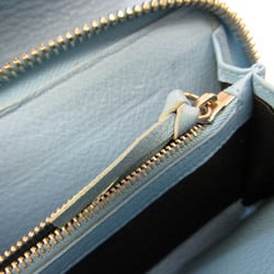 Balenciaga PAPIER ZA MONEY 371661 Women's Leather Long Wallet (bi-fold) Blue