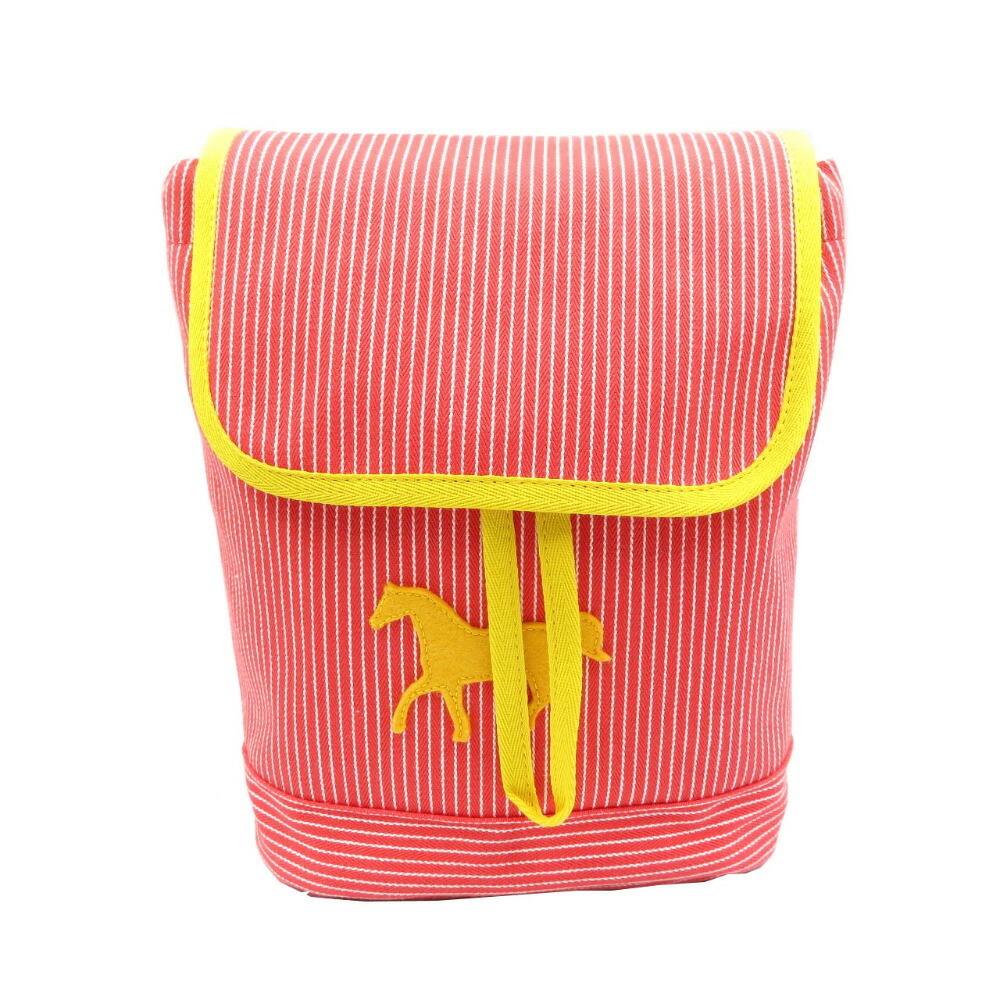 Hermes Kids Horse Stripe Caval Color Cotton Red Yellow Rucksack