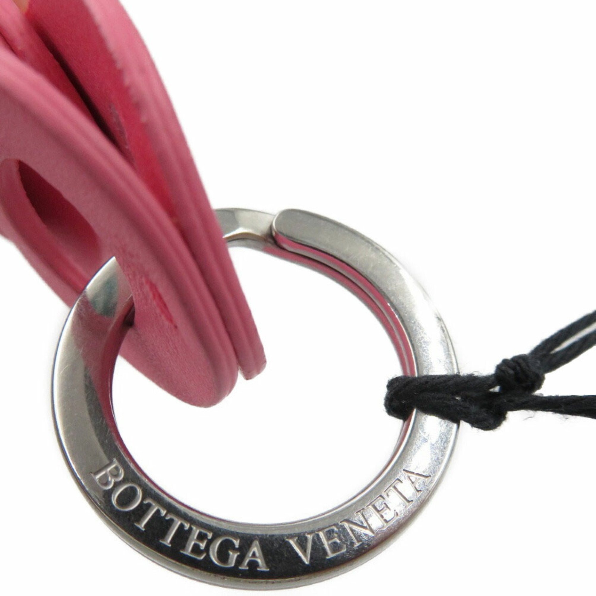 Bottega Veneta 577930 Calf Metal Rose Silver Keychain Bag Charm