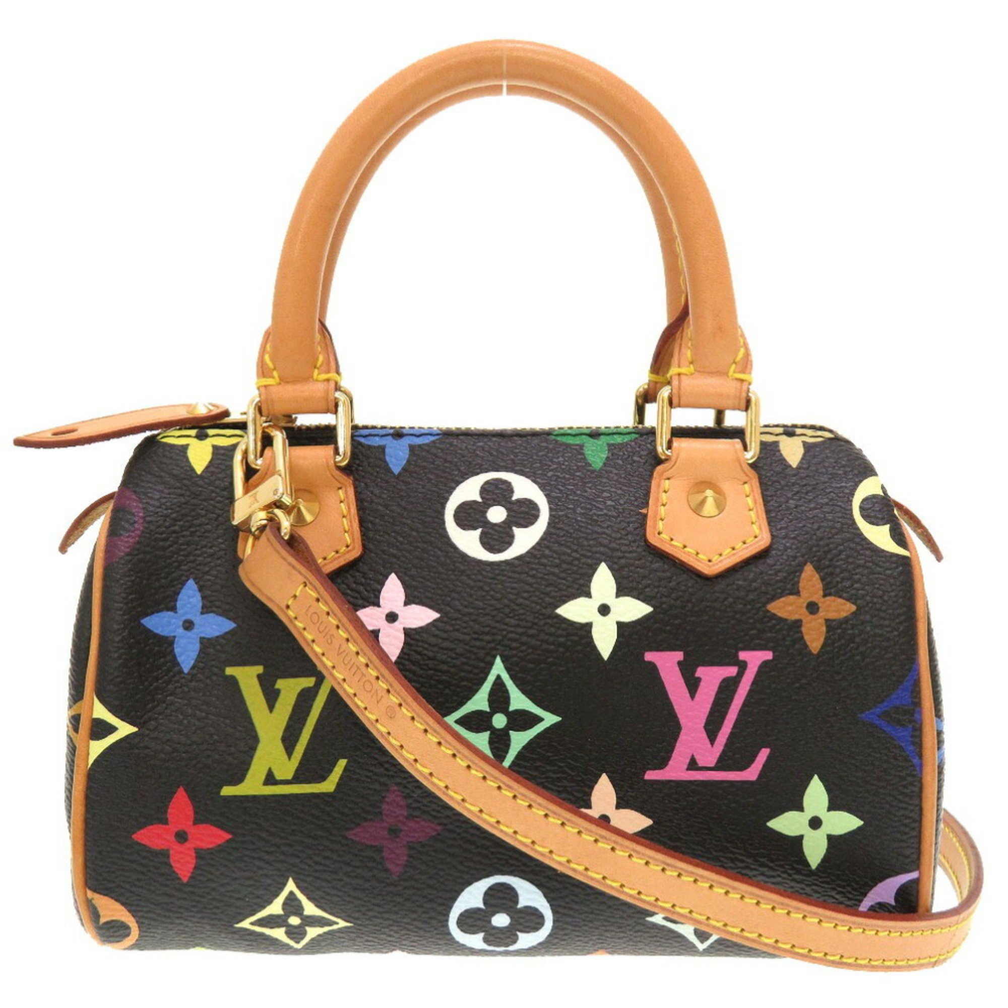 Louis Vuitton Monogram Multicolor Speedy Noir M92644 Handbag Bag Black