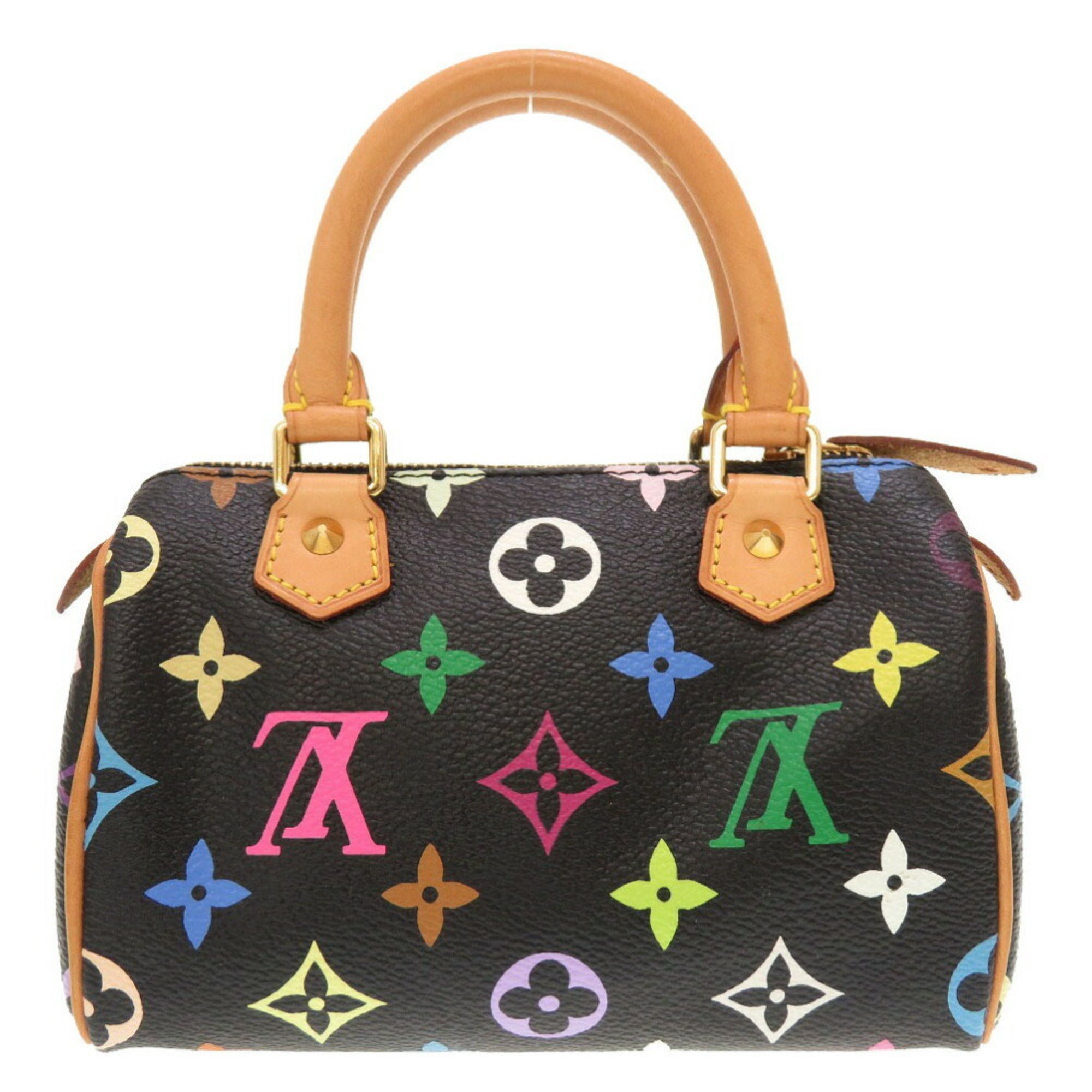 Louis Vuitton Monogram Multicolor Speedy Noir M92644 Handbag Bag Black