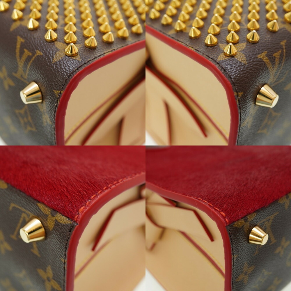  Louis Vuitton M41234 Iconocrust Christian Louboutin  Collaboration Monogram Studded Tote Bag Handbag Monogram Canvas Harako  Women's Used, brown/red : Clothing, Shoes & Jewelry