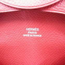 Hermes Bastia 2014 R Engraved Vo Epsom Rouge Garance Red Coin Case