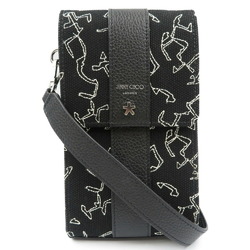 Jimmy Choo Eric Hayes By Bogey Canvas Leather Black White Phone Holder