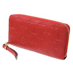 LOUIS VUITTON Louis Vuitton Zippy Wallet Long Monogram Emplant Scarlet M63691 SP4157