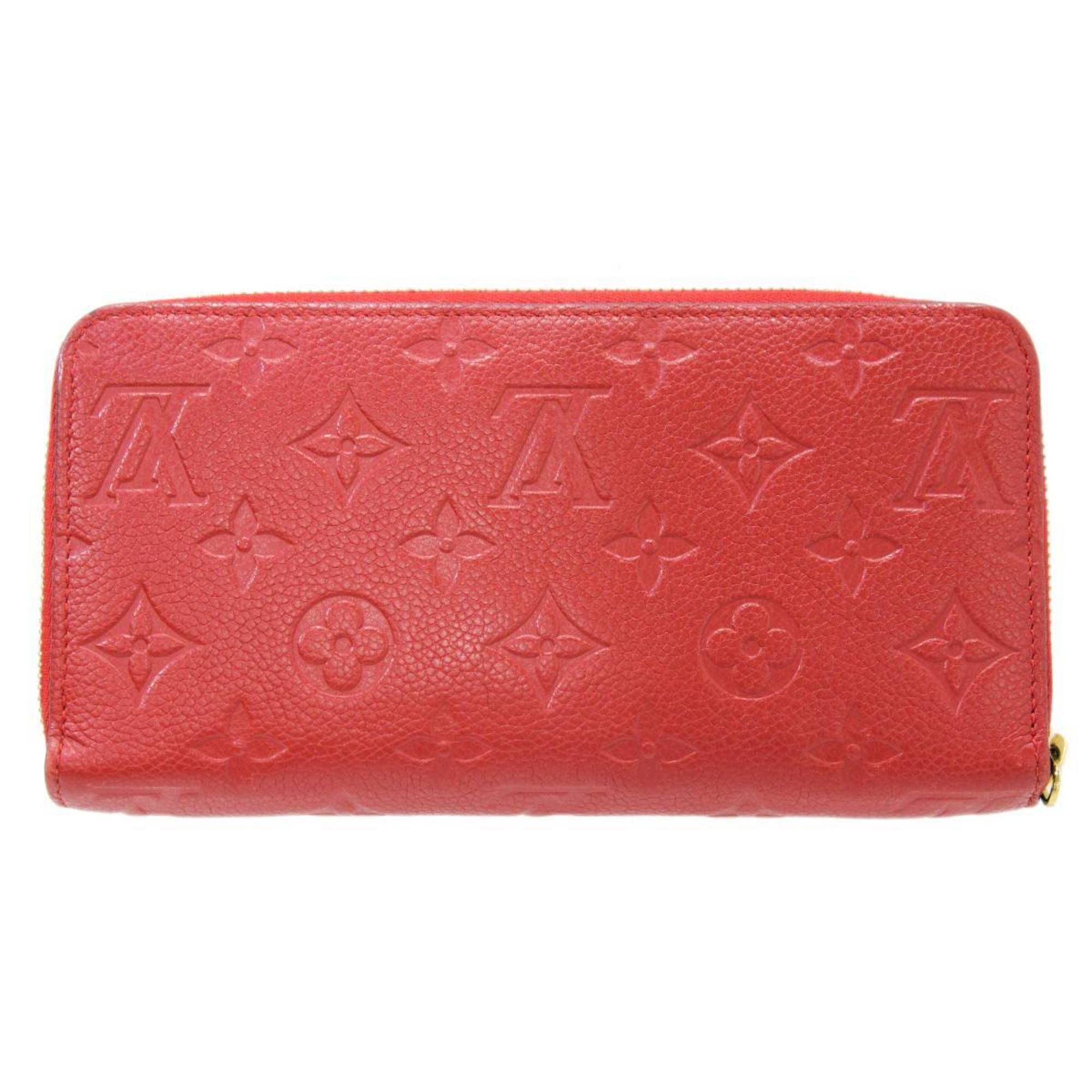 LOUIS VUITTON Louis Vuitton Zippy Wallet Long Monogram Emplant Scarlet M63691 SP4157