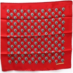 Hermes Silk Scarf Muffler Carre 45 Gavroche Red HERMES Ladies