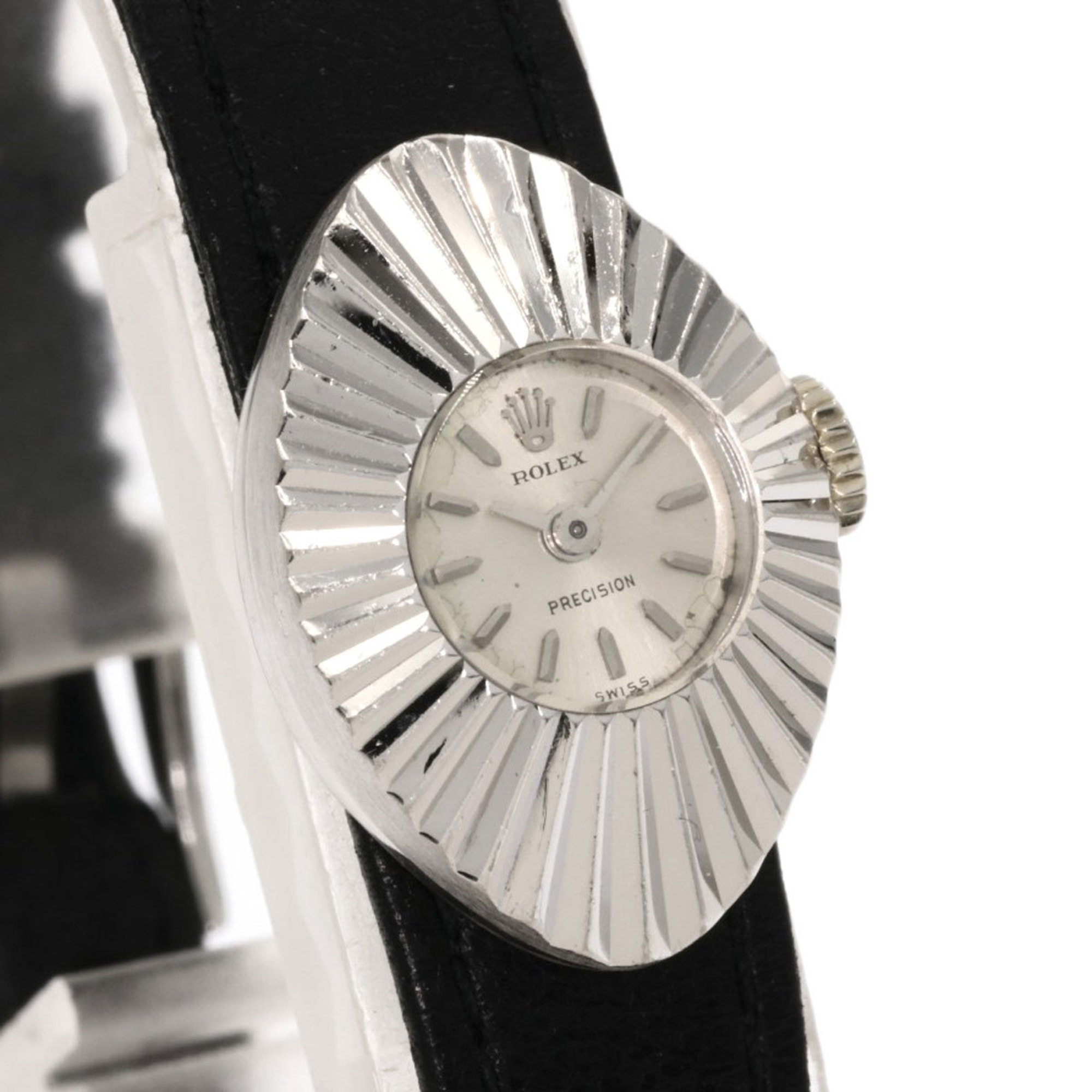 Rolex 2000 chameleon almond 1967 watch K18 white gold leather ladies ROLEX