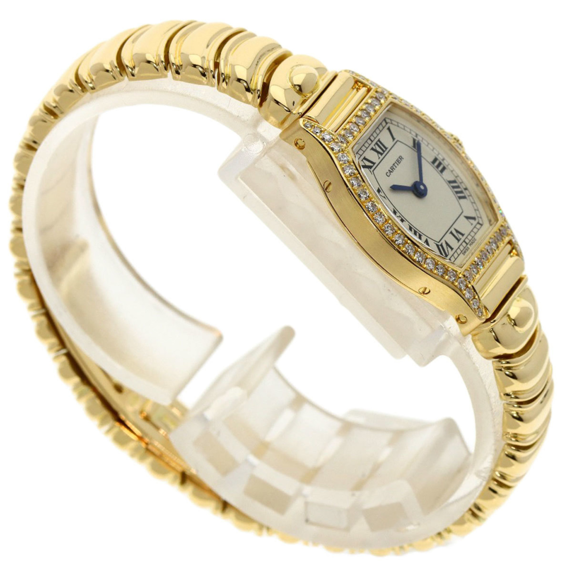 Cartier Tortue SM Diamond Maker Complete Watch K18 Yellow Gold K18YG Women's CARTIER