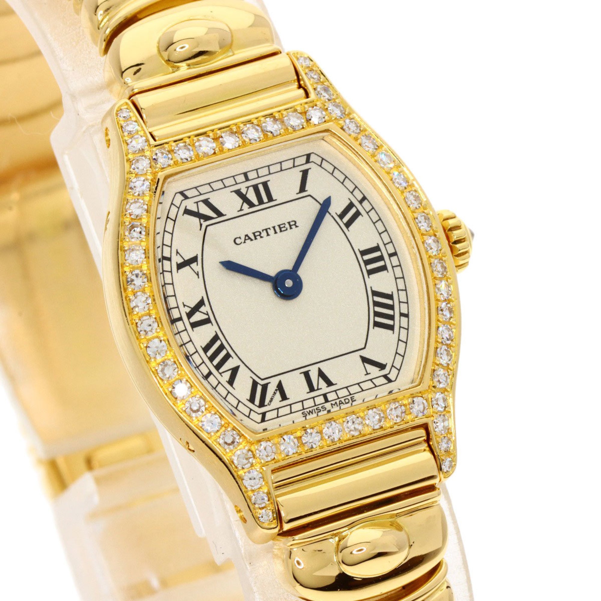 Cartier Tortue SM Diamond Maker Complete Watch K18 Yellow Gold K18YG Women's CARTIER