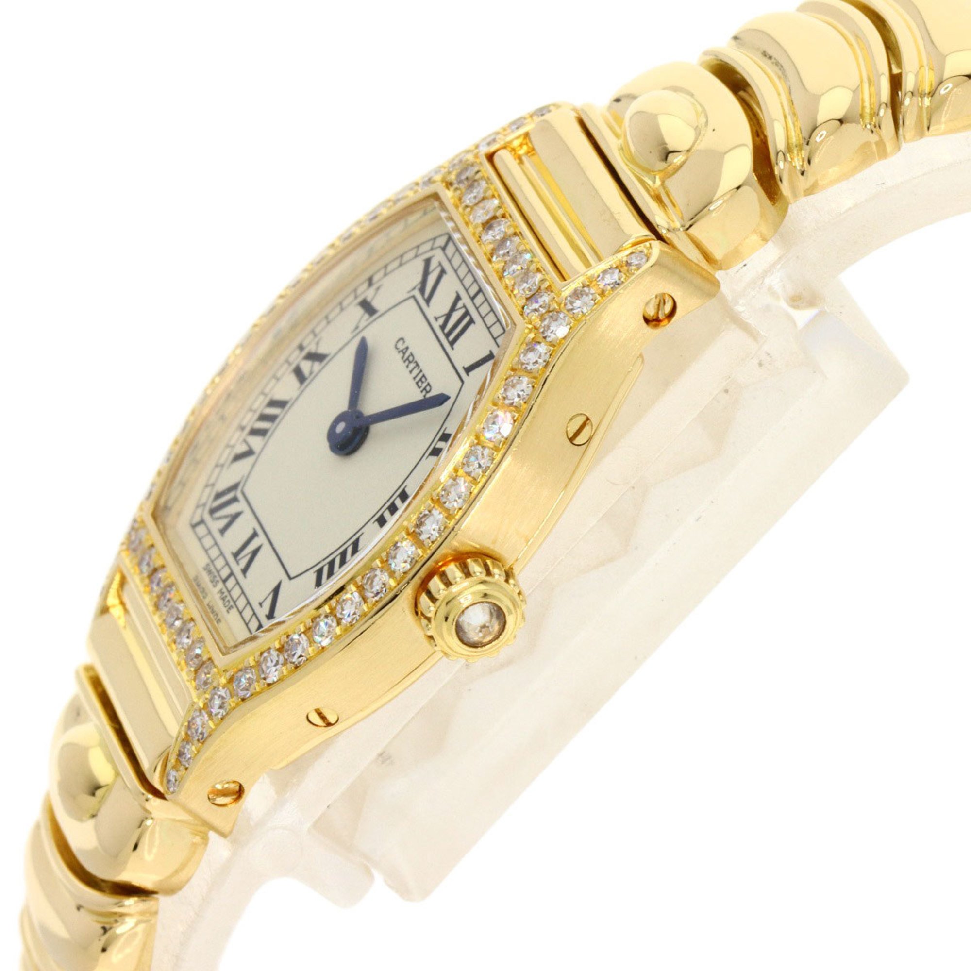 Cartier Tortue SM Diamond Maker Complete Watch K18 Yellow Gold K18YG Women's CARTIER