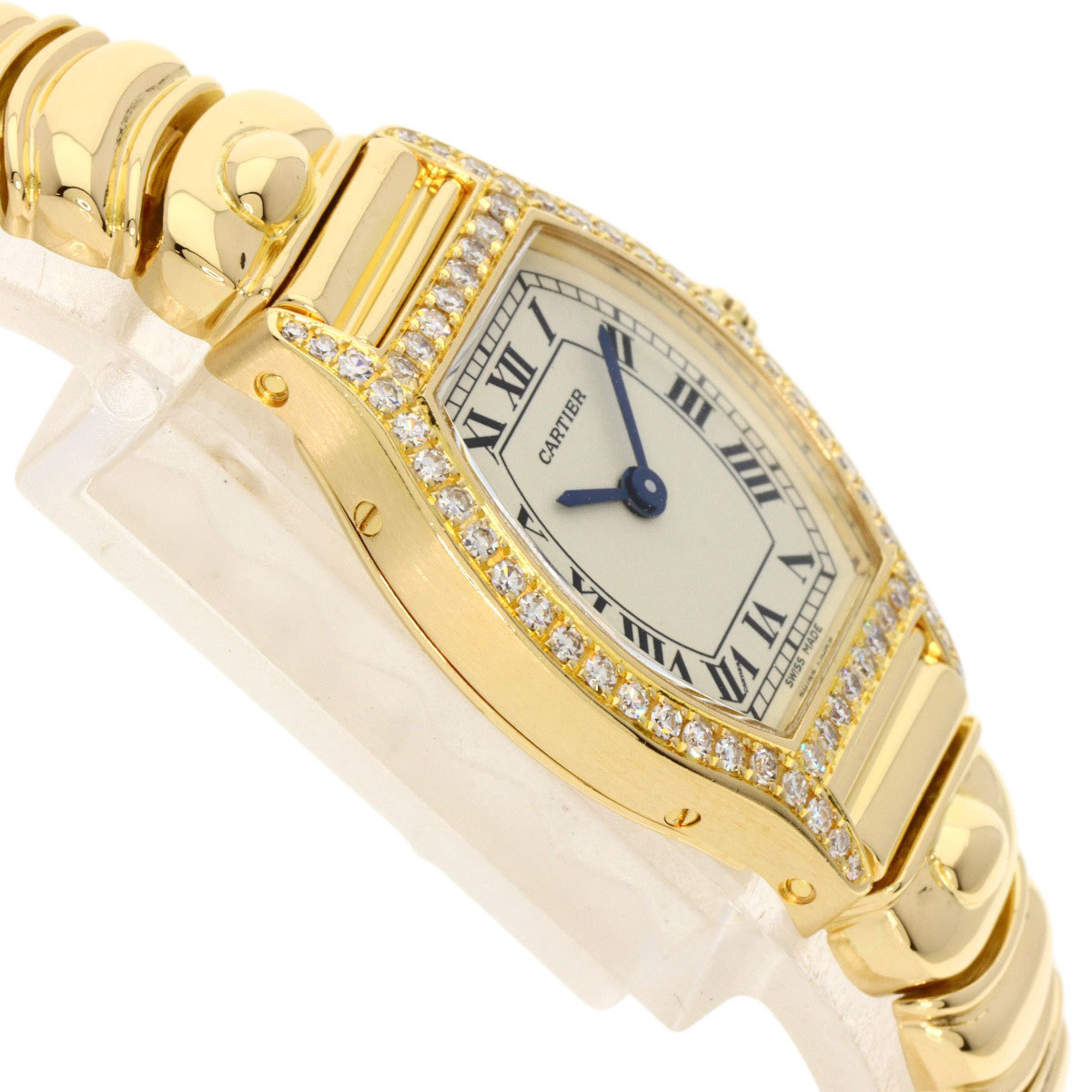 Cartier Tortue SM Diamond Maker Complete Watch K18 Yellow Gold K18YG Women's CARTIER